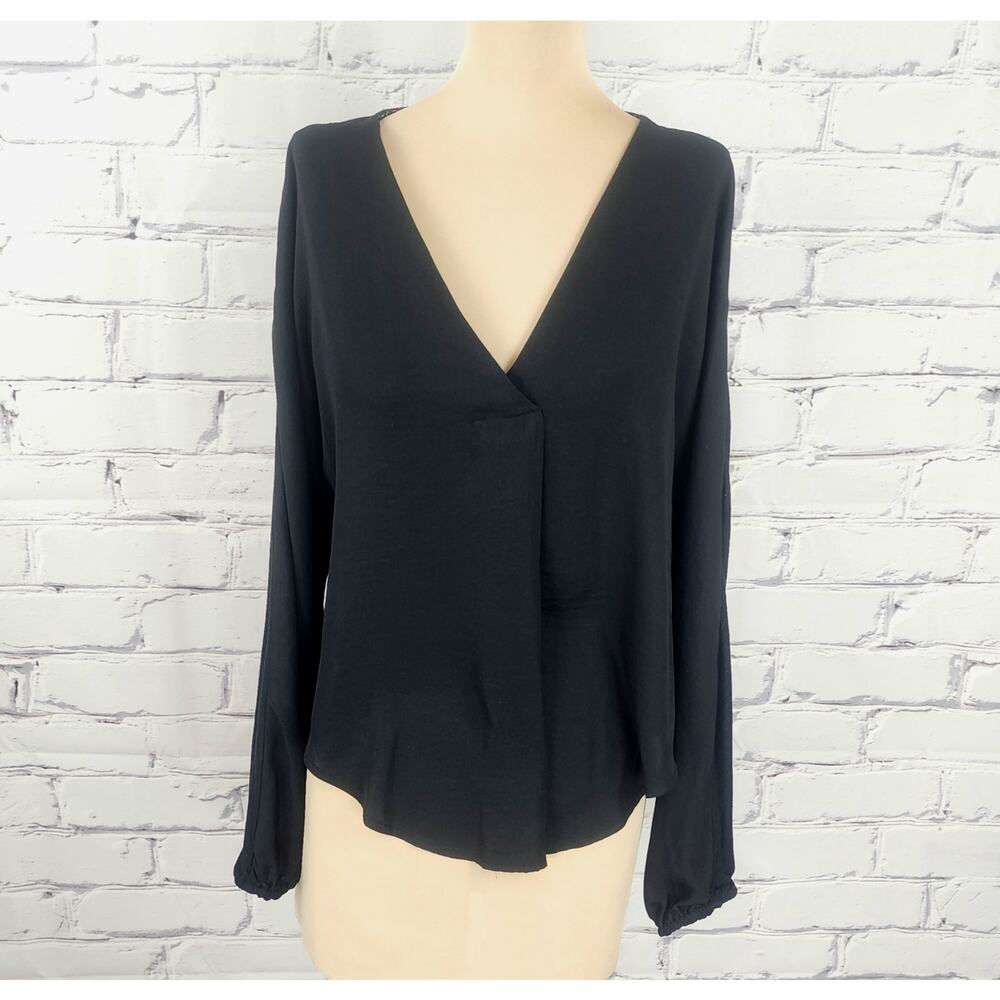 NWT Anthropologie Dolan Contessa Top West Coast Black Chic Sleek Corpcore Office
